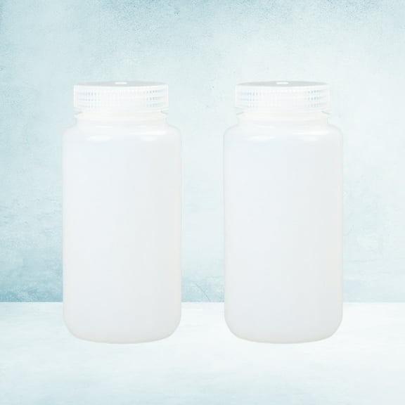 HONMEET 2Pcs Refillable Hdpe Empty Bottle White Plastic Container for Water Shampoo Storage Use