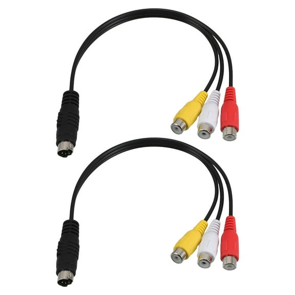 HONMEET 2Pcs Replacement Video Adapter Cable Set for Car Featuring Stable High Definition Audio Video Transmission