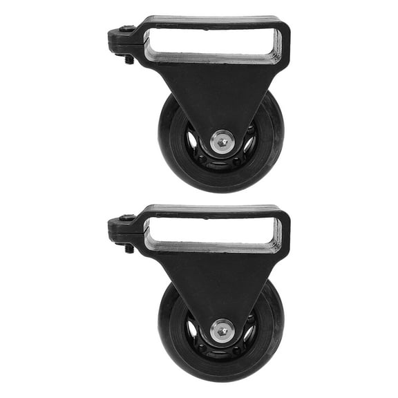 HONMEET Set of 2 Retractable Ladder Casters with Aluminum Alloy Wheels, Black Smooth Rolling Ladder Accessories