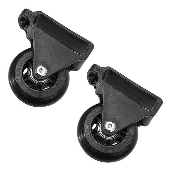 HONMEET 2Pcs Retractable Ladder Casters Aluminum Alloy Black Smooth Moving Ladder Wheels