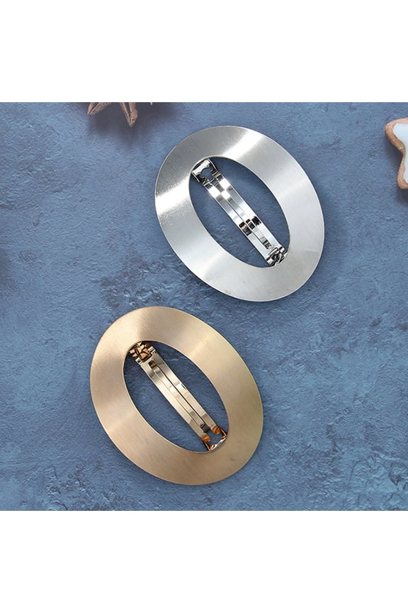 2Pcs Rhinestones Hair Accessories Semicircle Metal Clips for Women Travel and Date