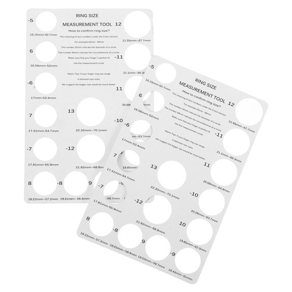 HONMEET 2Pcs Ring Size Measuring Tool White Manual Ring Measuring Gauge for Accurate Sizing