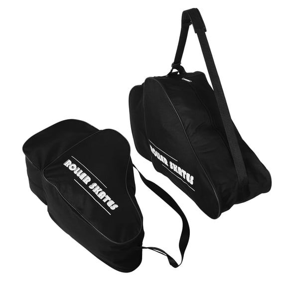 HONMEET 2-Pack Black Roller Skate Bags with Thick Padding, Large Storage Organizer for Ice Skates, Accessories, and Protective Carrying
