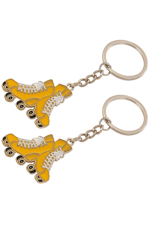 2Pcs Roller Skate Keychains Metal Multi Skate Shape Key Ring for Daily Use