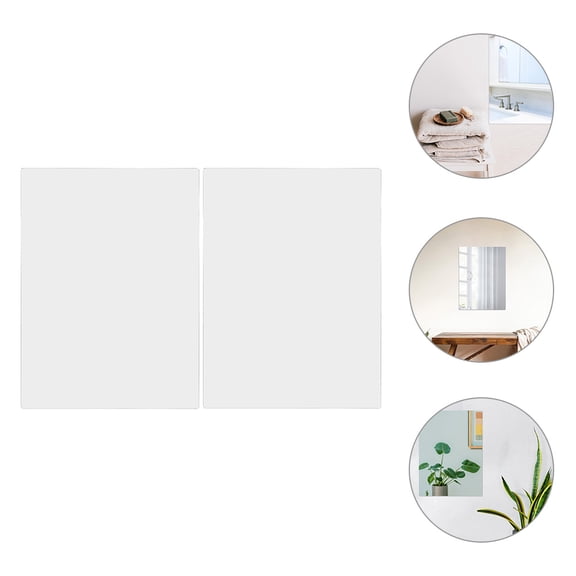 HONMEET 2-Pack Self-Adhesive Smooth Acrylic Mirrors for Wall Decoration and Makeup Application