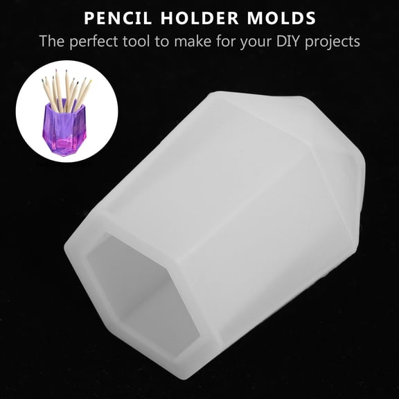 HONMEET 2-Pack White Silicone Pencil Holder Molds for Crafting Reusable Pen Containers and Handicraft Tools