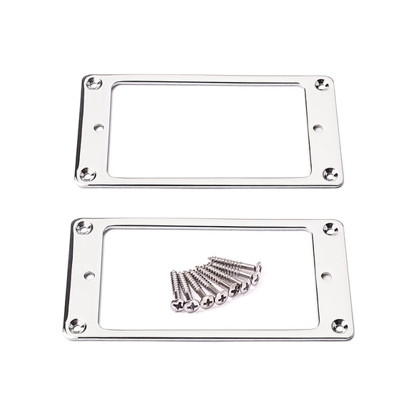 HONMEET 2Pcs Silver Metal Guitar Humbucker Pickup Covers Mounting Rings with Screws Sturdy Durable
