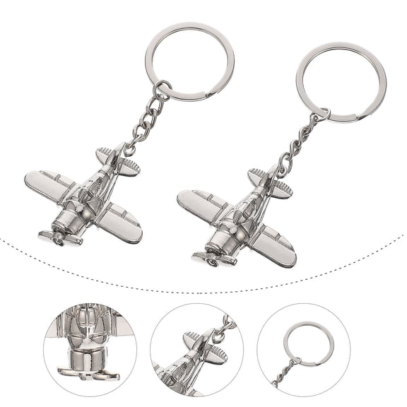 HONMEET 2-Pack Metal Airplane Keychains for Backpack Bag Accessories Stylish and Travel Charms