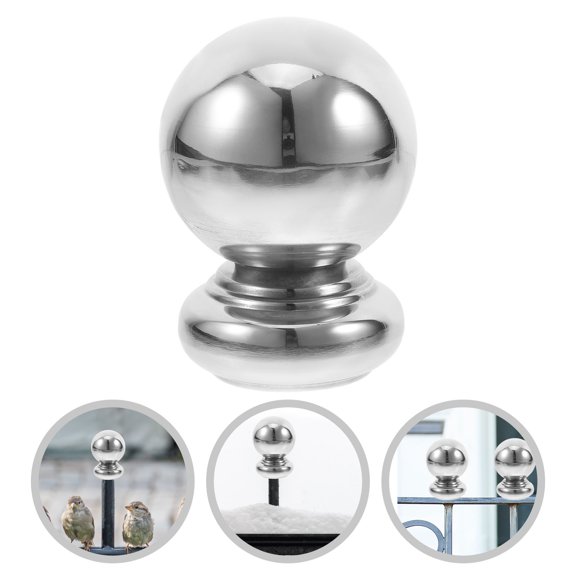 HONMEET 2Pcs Stainless Steel Ball Top Post Caps Decorative Round Finials for Fence and Stair Railing