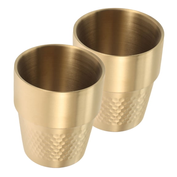 HONMEET Set of 2 Insulated Stainless Steel Water Bottles, Golden, Perfect for Back to School and Daily Use