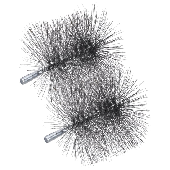 HONMEET 2-Pack Stainless Steel Chimney Cleaning Brushes with Wire Bristles, Round Flue Sweep Tools for Fireplace Maintenance