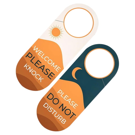 HONMEET 2-Pack Thick Paper Door Hanger Signs with Dual Messages Do Not Disturb and Please Knock for Home and Office Use