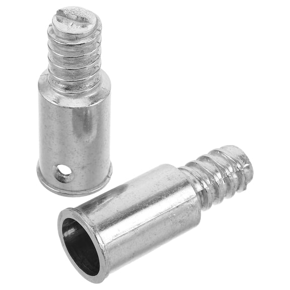HONMEET 2Pcs Metal Threaded Rod Connector for Mop and Broom Handles Plated Silver Pole Adapter