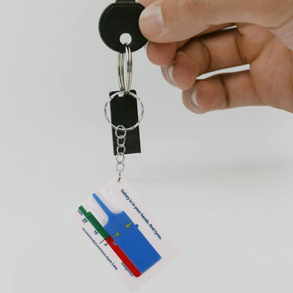 HONMEET 2Pcs Tire Tread Depth Gauge Plastic for Precise Measurement Safe Driving Yellow and White