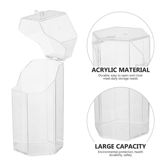HONMEET 2Pcs Transparent Acrylic Makeup Brush Cups for Vanity Dustproof Home Organization