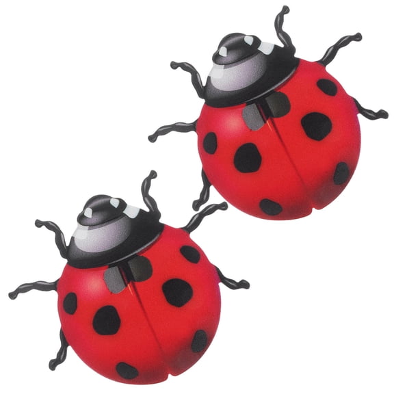 HONMEET 2Pcs Unique Red Metal Beetle Wall Decor for Outdoor Indoor Porch Patio Use