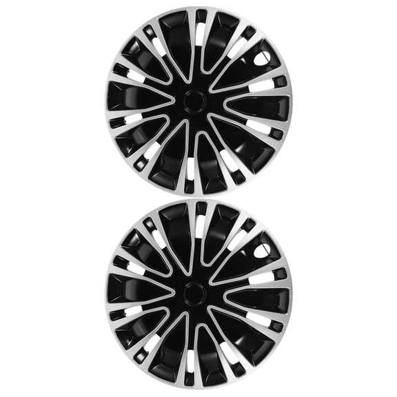 HONMEET 2Pcs Wheel Hub Caps for Car 15 Inch Black Automotive Decorative Hub Covers Easy Install