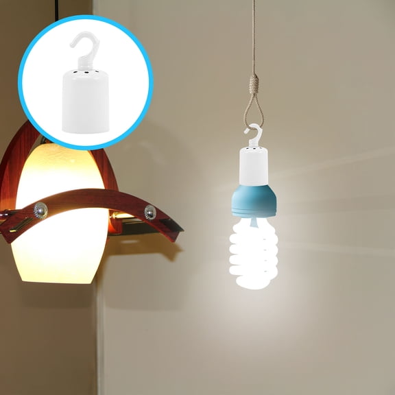 HONMEET 2Pcs White Light Socket with Hook and Pre Drilled Holes for Home Office Lamp Use