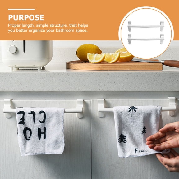 HONMEET 2-Pack Bathroom Towel Rack Bars ABS Wall-Mounted Storage Holder for Home Bath Towels
