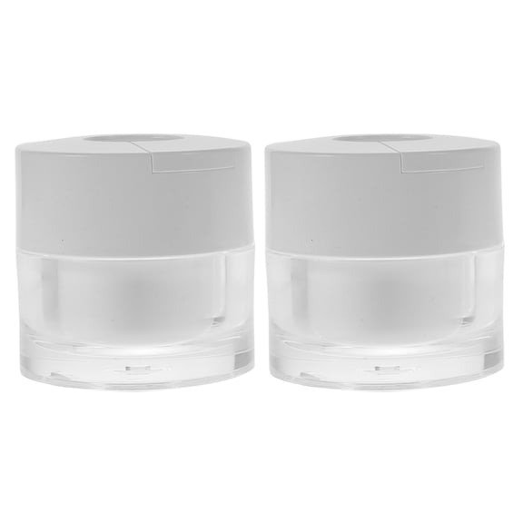 HONMEET 2Pcs Compact White Lotion Storage Pots with Spoon Lid Ideal for Bathroom