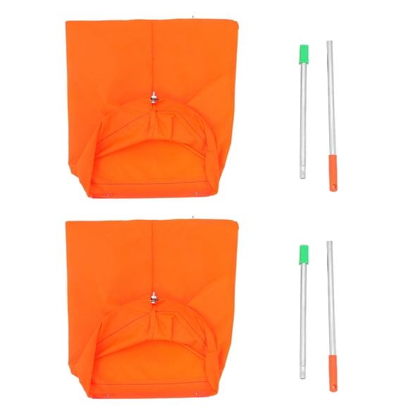 HONMEET 2Pcs Windproof Orange Garden Dustpan with Lightweight Aluminum Frame for Yard Waste and Leaf Collection