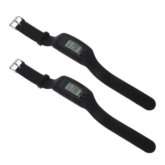 HONMEET Sport Digital Pedometers, Black Silicone, Step Calorie Counter, User-Friendly, 2Pcs
