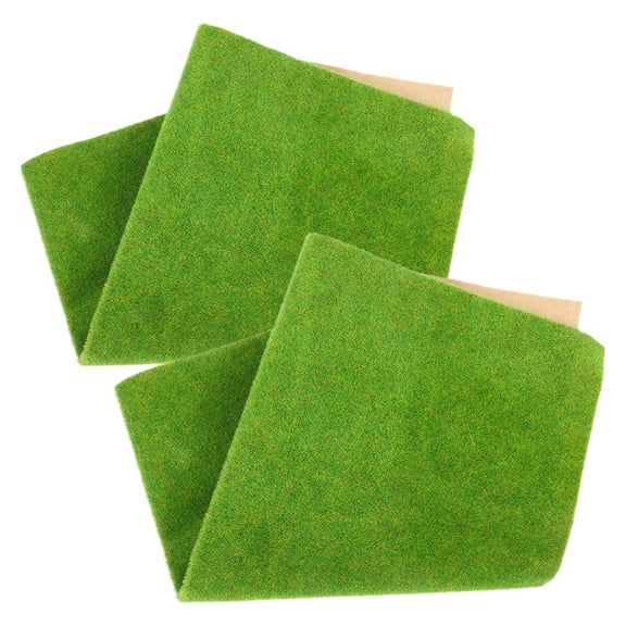 HONMEET 2pcs Fake Grass Carpets Plastic Model Building Micro Landscape Fairy Garden