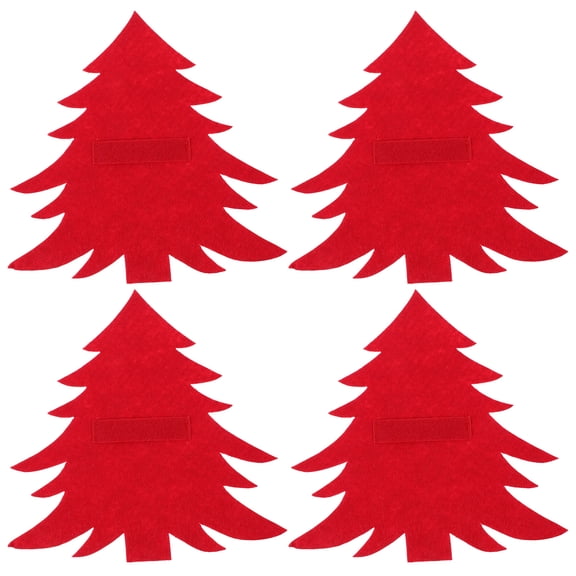 HONMEET Christmas Tree Cutlery Holders Red Felt 4pcs 8.3x8.3in
