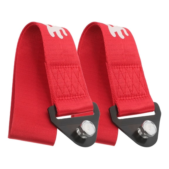 HONMEET Red Tow Strap with Heavy Duty Towing Hook for Truck and SUV, Recovery Gear and Bumper Accessory