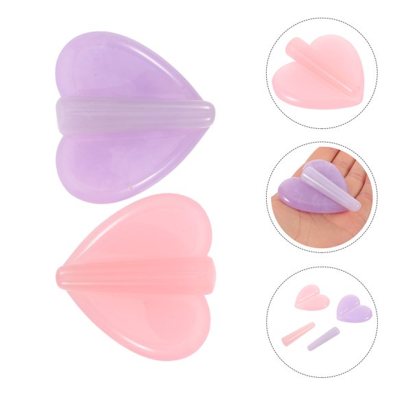 HONMEET 2 Sets Acrylic Nail Bending Molds, Embossed Heart Design Nail Art Frame Shaping Tool for and Salon Use