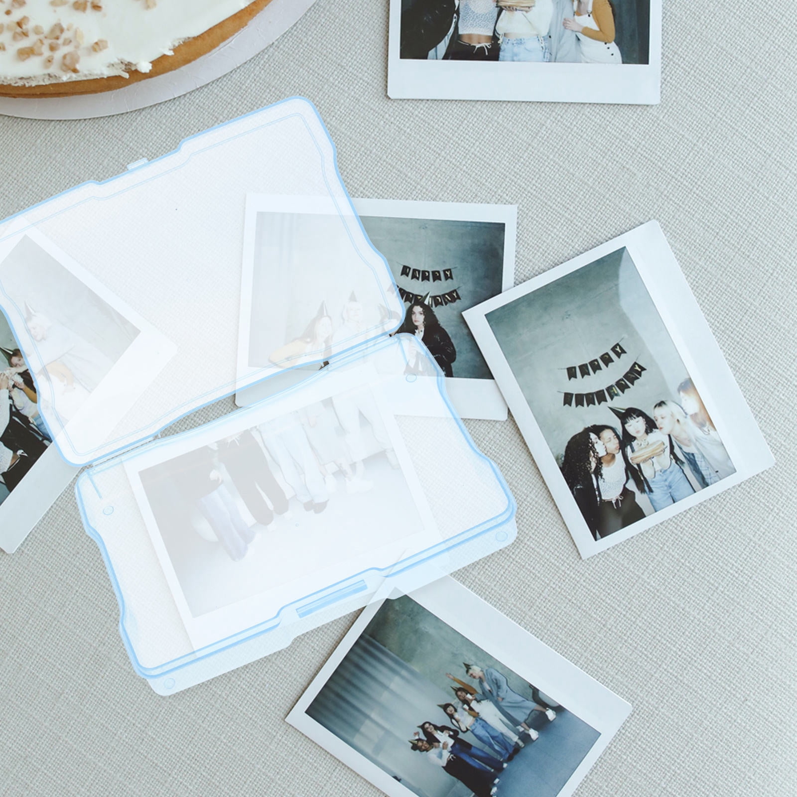 HONMEET 2-Pack Plastic Photo Storage Boxes for Home Use, Multi-Purpose Organizer for Photos, Cards, and Small Keepsakes