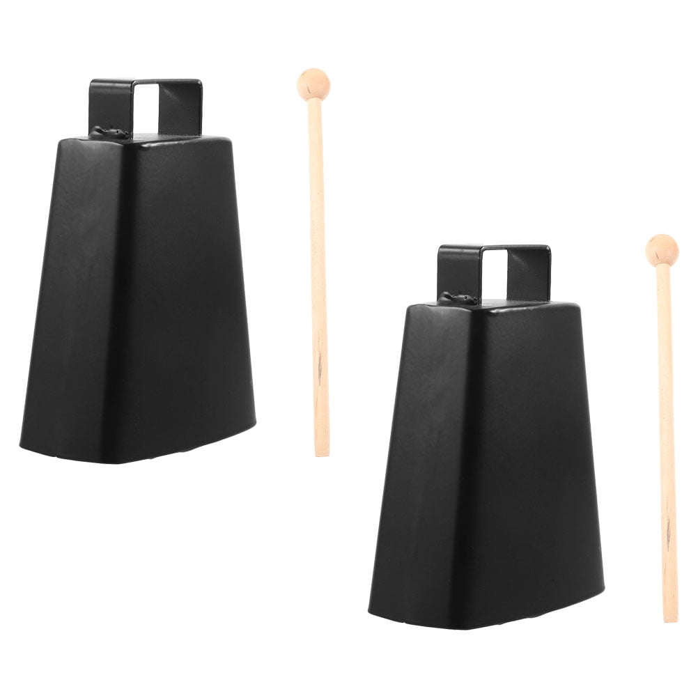 HONMEET 2 Sets Iron Cowbell with Handle and Stick for Percussion Music ...