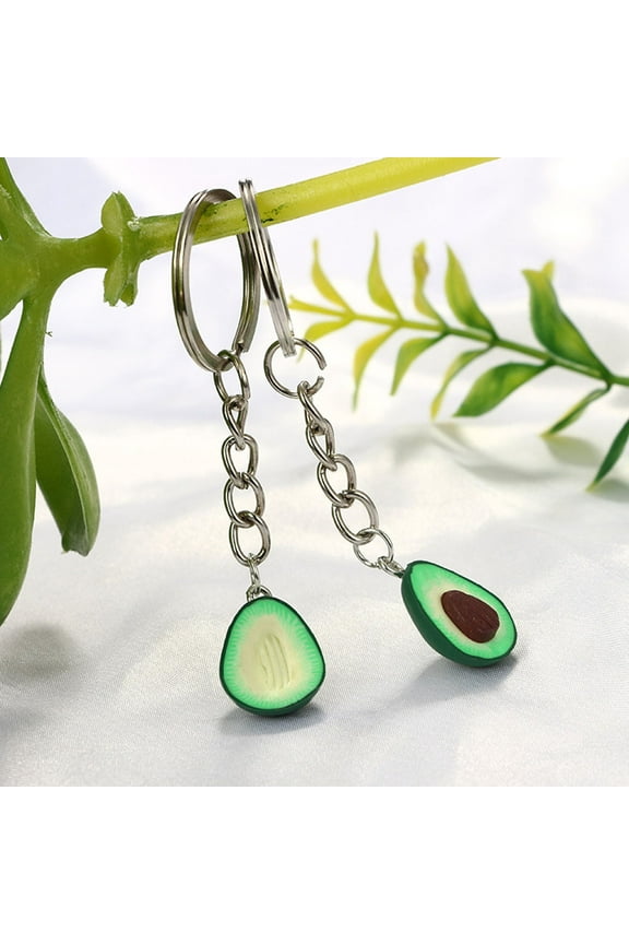 2Pcs Avocado Keyring Creative Pendant Keychain for Decoration Assorted Color