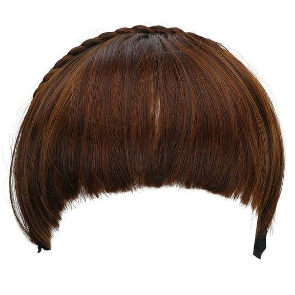 HONMEET 2pcs Human Hair Clips for Women, French Fringe Toppers, Fake Front Extensions