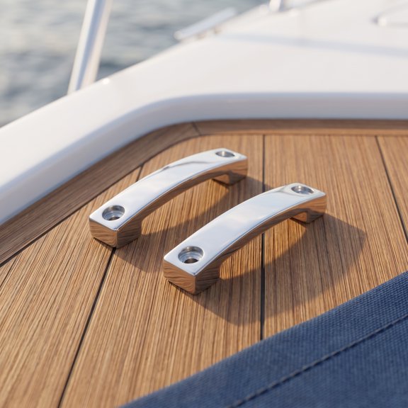 HONMEET 2-Pack 25mm Stainless Steel Strap Brackets with Webbing Anchor Plates and Clamps - Marine Deck Hinge Mounting Hardware