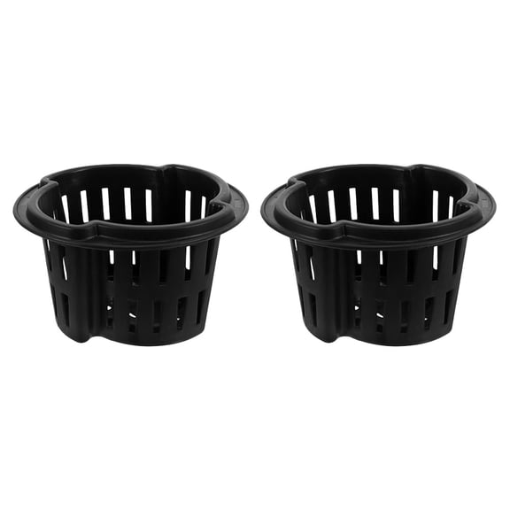 HONMEET Net Pots 2Pcs 7.1In For Home Use Black Plastic Breathable Design