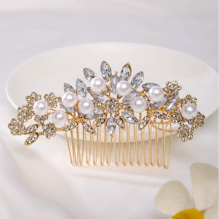 HONMEET 2pcs Bride Wedding Hair Comb - Leaf Bridal Hair  display picture 3
