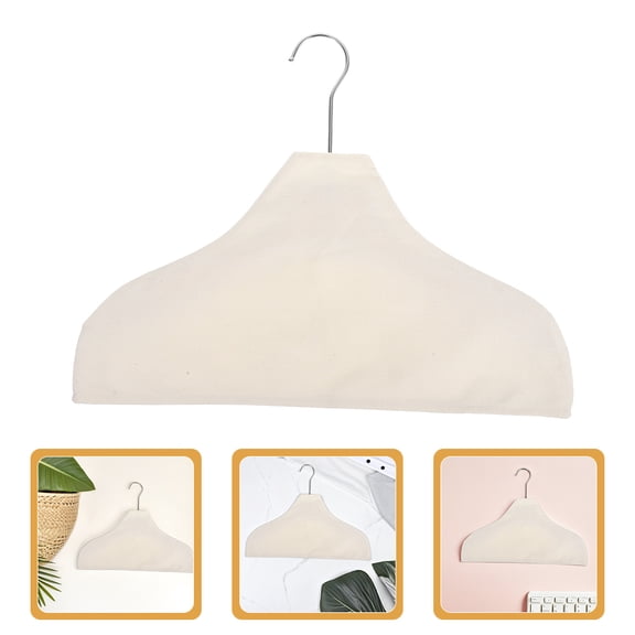 HONMEET 2pcs Clothes Hanger Guard Beige Linen Moisture Prevention Suit Cover For Clothing Store Use
