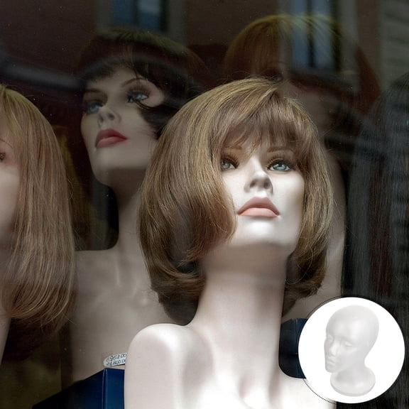 HONMEET 2pcs Foam Heads for Wigs Mannequin for Makeup Practice Clamp Hole Security