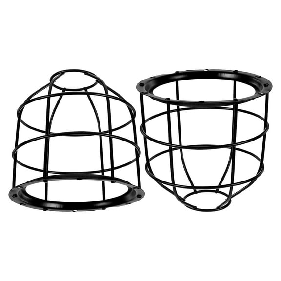 HONMEET 2pcs Metal Lamp Protection Frame Black Wire Light Cover for Workshop