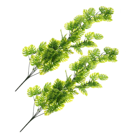 HONMEET 2pcs Monstera Hanging Fake Plant Green Plastic Decorative Wall Decor for Homeowners Scene Layout