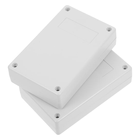 HONMEET 2-Pack White Plastic Outdoor Electronics Enclosure Box, Weatherproof Protective Wiring Case for Electrical Components