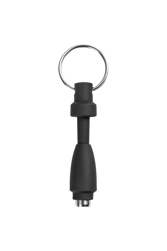 2Pcs Portable Black Cigar Hole Opener with Silicone Grip and Keychain for Enhanced Smoking