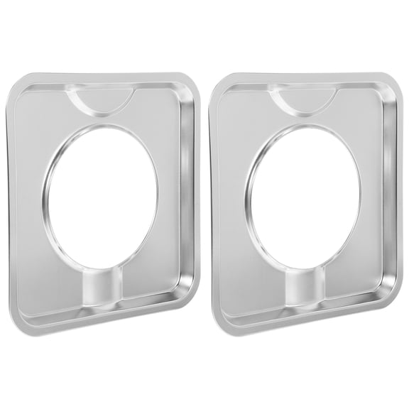HONMEET 2Pcs Heavy Duty Stainless Steel Drip Pans for Gas Range with Oil Splatter Prevention