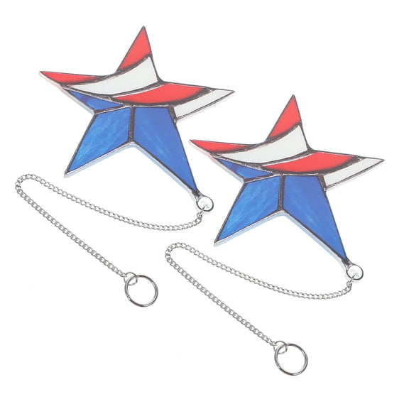 HONMEET 2Pcs Acrylic Star Window Hangings Multicolor for Entryway Garden Wall Decor Indoor Outdoor