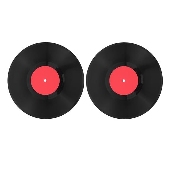 HONMEET 2Pcs Vintage Black Plastic Record Wall Sign Decorative Vinyl Style Wall Ornament