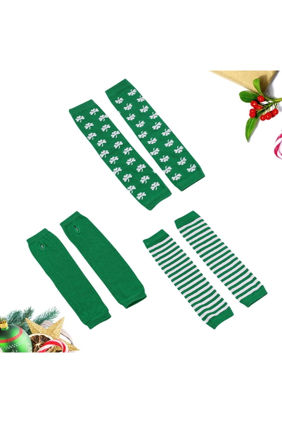 3 Pair Green Stocking Gloves, Polyester Cotton Blend, Work and Gardening Gloves