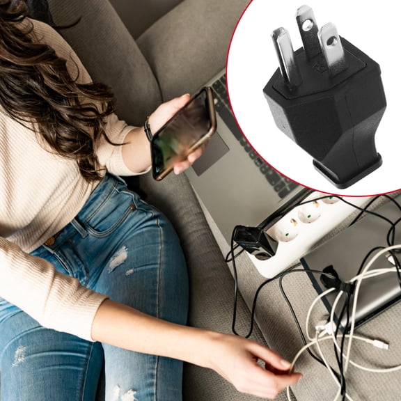 HONMEET 3 Prong Extension Cord Electrical Plug Replacement Black Plastic Detachable Design