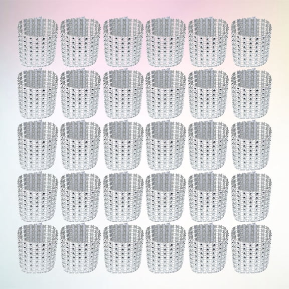 HONMEET 30PCS Hotel Napkin Rings for Formal Occasions in Silver Plastic Material