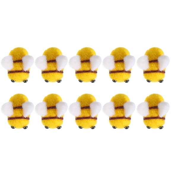 HONMEET 30pcs Yellow Wool Felt Craft Decorations Kit Cute Design for Kids and Adults 1.211in